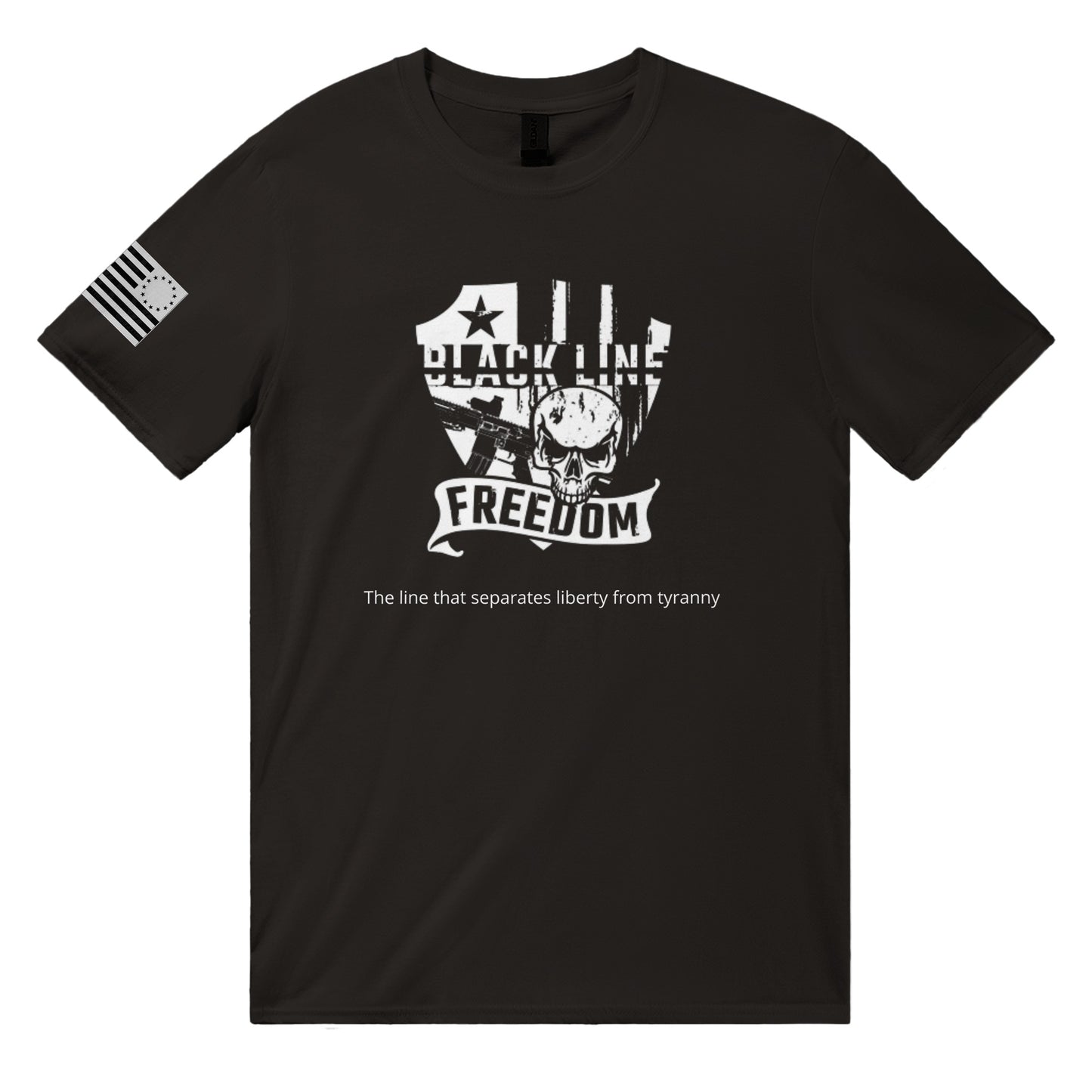 Black Line Freedom Tee - The line that separates liberty from tyranny